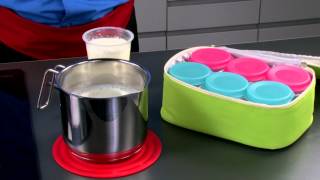 Yoghurt maker BAMBINI 6 containers with thermal insulating bag [upl. by Anelaf]