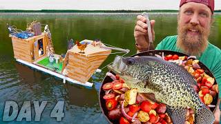 Catch amp Cook Crappie On Sebago Lake  DAY 4 of 7 Waterworld Survival Challenge Season 2 Pirate Ship [upl. by Stewardson39]