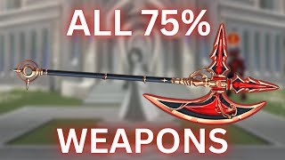 AQW EVERY 75 DAMAGE WEAPON 2023 [upl. by Mungam]