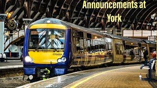 Announcements at York  301121 [upl. by Lesoj]