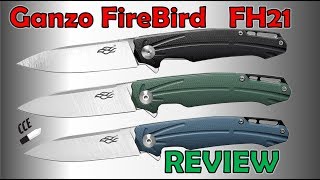 Review of the GANZO Firebird FH21 G10 handle amp D2 steel blade [upl. by Airol]