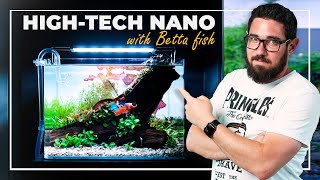 HighTech NANO Aquarium with BETTA Fish  StepbyStep Guide and Tips [upl. by Sateia]