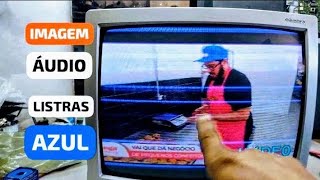 TV SEMP U18 barulho no áudio som com ruído imagem com listras coloridas azuladas interferência [upl. by Placeeda]