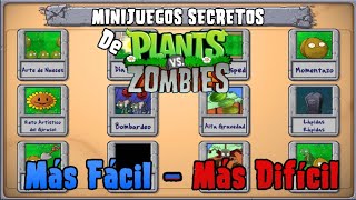 Top Los Minijuegos Secretos de PvZ  Del más fácil al más difícil [upl. by Eninaj]