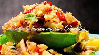 Aguacate relleno con berenjena y bacalao Coloso [upl. by Tabshey503]