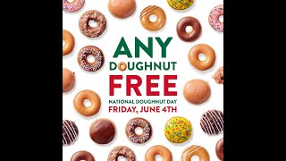 Celebrate National Doughnut Day with Any 🍩 FREE at Krispy Kreme [upl. by Maurilia]