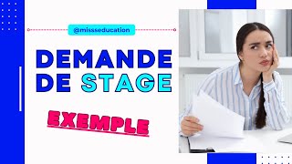 EXEMPLE MODELE LETTRE DE DEMANDE DE STAGE  TSD  ISTA  OFPPT missseducation [upl. by Brian]