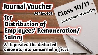 Journal Voucher for Distribution of Employees RemunerationSalary amp deposited into concerned office [upl. by Nickey992]