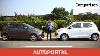 2018 Hyundai Santro vs Tata Tiago Comparison Review  Autoportal [upl. by Debo]