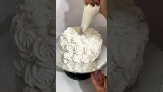 Simple and easy rosette cake design shorts cakedecorating [upl. by Nnod465]