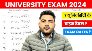 UNIVERSITY EXAM 2024  TIME TABLE amp EXAM DATES  RAJASTHAN UNIVERSITY EXAM TIME TABLE FULL DETAILS [upl. by Zanas]