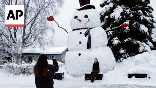 Anchorage Alaska sets record for earliest arrival of 100 inches of snow [upl. by Donavon]