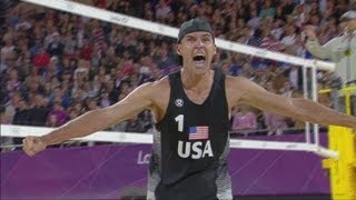 Mens Beach Volleyball Round of 16  RUS v USA  London 2012 Olympics [upl. by Zebada]