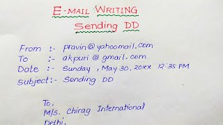 Email writing format in English  Sending DD email writing  Email kaise likhe English mein [upl. by Cassius97]