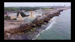 Porbandar Chopati Drone View  Porbandar Beach Gujarat [upl. by Kcirej]