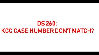 DS 260 KCC CASE NUMBER DONT MATCH FIX IT NOW DV Lottery American Lottery [upl. by Meekyh106]