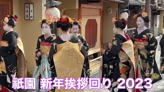 京都 祇園 新年挨拶回り 2023 Maiko and Geisha New Years Greeting in MiyagawachoKyoto 【4K】 [upl. by Cherey]