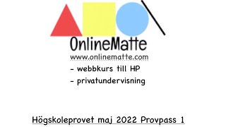 Högskoleprovet maj 2022 Provpass 1 Uppgift 28 [upl. by Gilbertine140]