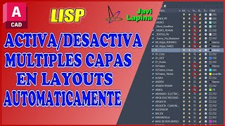 Lisp para activardesactivar capas en ventanas graficas en múltiples presentaciones en Autocad [upl. by Egin]