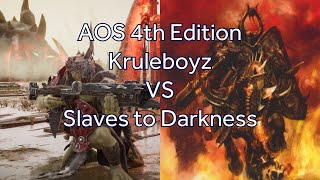 AOS 4th Edition  Kruleboyz vs Slaves to Darkness [upl. by Zoe]