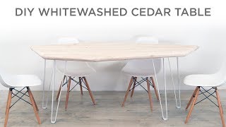 How to Whitewash Cedar and make a Modern Dining Table [upl. by Aihtenyc]