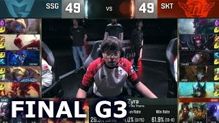 SKT vs SSG  Game 3 Grand Finals Worlds 2016  LoL S6 World Championship Samsung vs SK Telecom T1 G3 [upl. by Bertha]