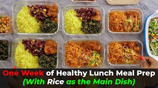 One Week of Healthy Lunch Recipes Meal Prep With Rice as the Main Dish  Zeelicious Foods [upl. by Wehtam305]