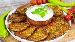 Mücver  Türkische Zucchinipuffer mit Schafskäse Vorspeise [upl. by Hairej]