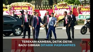 Detikdetik Baju Gibran Rakabuming Ditarik Paspampres saat Hampiri Jokowi [upl. by Philip]