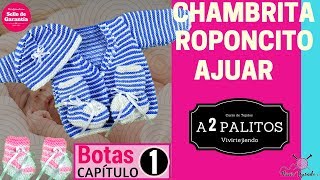 Chambrita Ropón o Ajuar para Bebé Tejido a Palitos  15 Botas [upl. by Alaik]