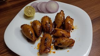 Goan Stuffed SquidsEasy Squid Fry recipe squidrecipe squidfry stuffedsquid [upl. by Yllib]