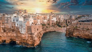 Polignano a Mare Cinematic 4K Mavic Dji mini 2  Drone video [upl. by Kynan]