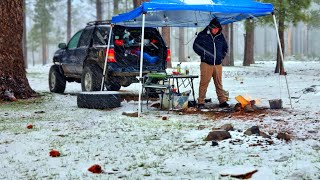 Acampando totalmente solo durante una tormenta de nieve l Offroad Tijuana [upl. by Eniwtna]