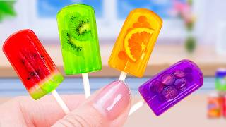 Fruit Jelly Ice Pop Using Coca Cola Fanta Moutain Dew 🍉 Miniature Fruit Jelly Popsicle Making 🍇 [upl. by Anorahs]