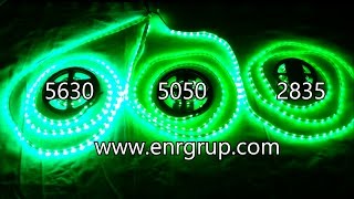 SMD LED Strip 2835 vs 5050 vs 5630  Green [upl. by Yuu]