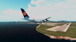 Landing at Hong Kong Lufthansa A380 Xplane 11 [upl. by Enailuj691]