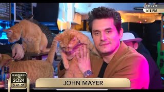 John Mayer on LIFE Commenting on the CNNs New Years Eve Live from a cat cafe in Tokyo [upl. by Etnoval434]