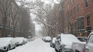 NYC Walk Blizzard January 2022 Noreaster ASMR snow walk in Greenwich Village in Manhattan [upl. by Ienttirb]