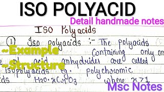 ISOPOLY ACID  Basic information  defination  example structure  msc semester exam notes [upl. by Wootan]