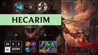 Hecarim Jungle vs Nidalee  KR Grandmaster Patch 1413 [upl. by Marijo769]