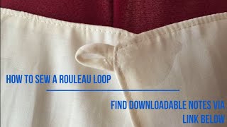 How to Sew a Rouleau Loop [upl. by Bertolde]