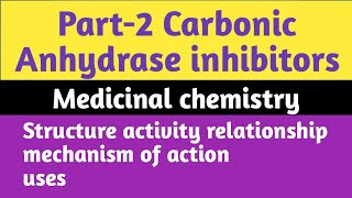 Part 2 Diuretic  Carbonic Anhydrase inhibitors 134thiadiazole  medicinal chemistry  SAR [upl. by Roland]