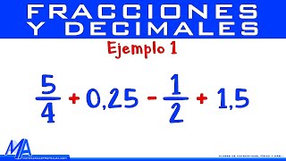 Operaciones combinadas con fracciones y decimales  Ejemplo 1 [upl. by Remled]