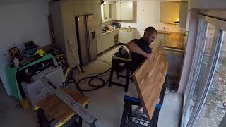 Solid Oak Worktop Fitting Danish Oil [upl. by Neall]