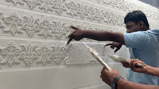 3MM Foam Stencil Wall Texture Design  Wall Texture Painting Design Ideas [upl. by Ivatts]