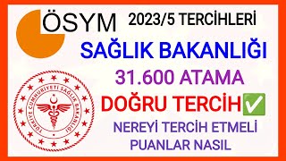 SAĞLIK BAKANLIĞI 20235 TERCİH KILAVUZU DOĞRU TERCİH BAŞVURU NASIL YAPILMALI KAÇ PUANA DÜŞER ATAMA ✅ [upl. by Dogs]