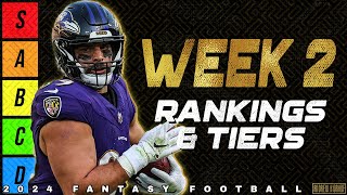 Top 16 TE amp QB Rankings  Week 2 Fantasy Football [upl. by Cavit53]