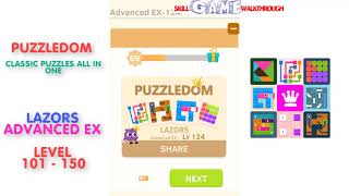 Puzzledom  Lazors Advanced EX Level 101  150  Walkthrough [upl. by Egrog]