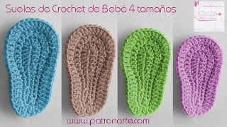 Suelas de Crochet para bebé Paso a Paso  Suelas de Zapatitos a Crochet [upl. by Omrelliug58]