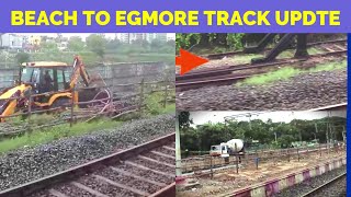 Beach To Chennai Egmore 4th Line Track Updation Velachery Train Service Fort to Egmore Work Update [upl. by Yuzik878]